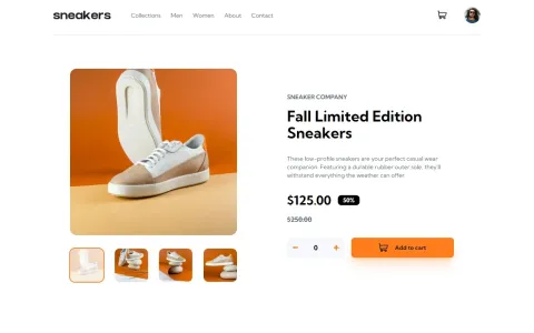 Screenshot del progetto ecommerce product page