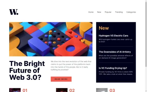 Screenshot del progetto news homepage